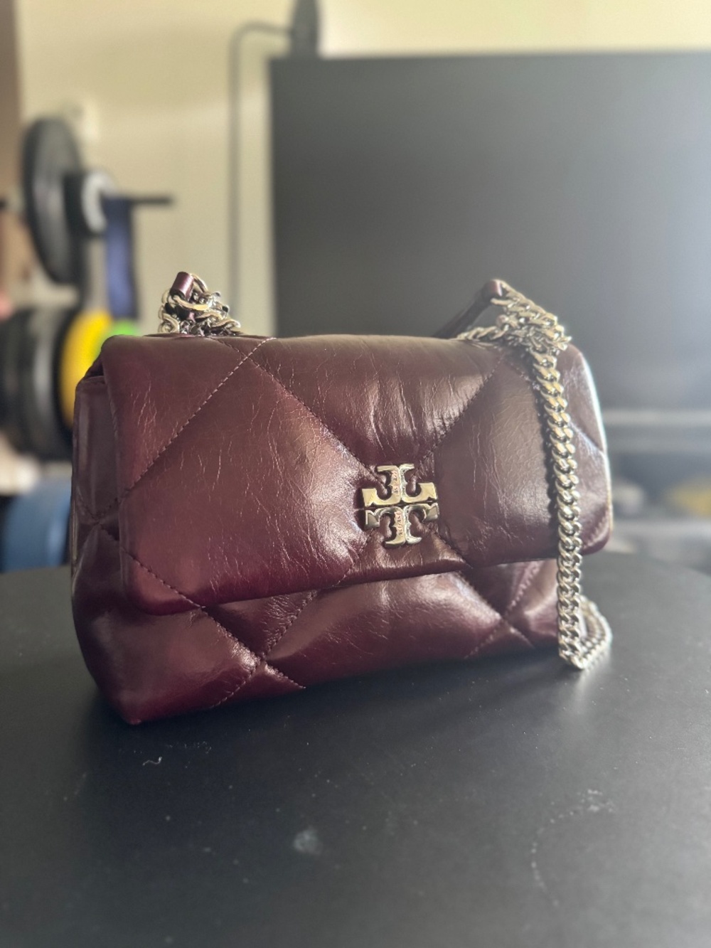 Tory Burch Kira Diamond Quilted Bag in Distressed Leather